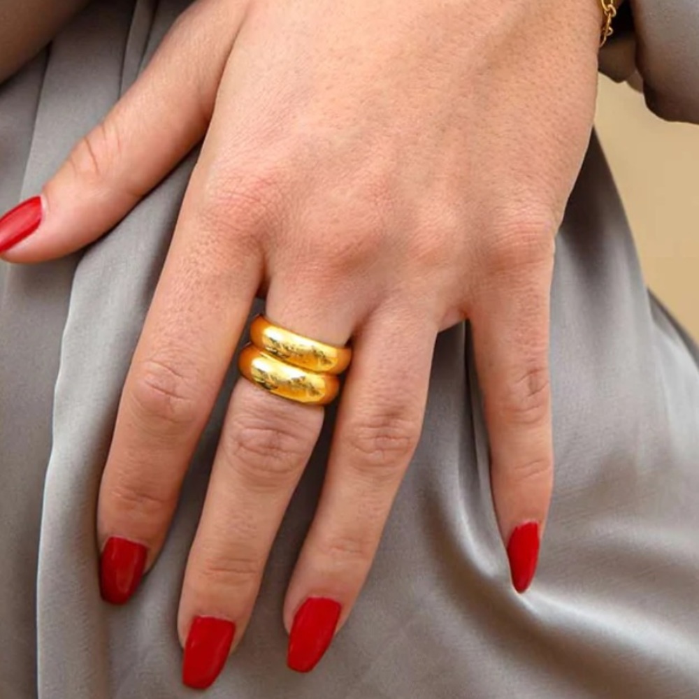Waterproof tube gold plated ring